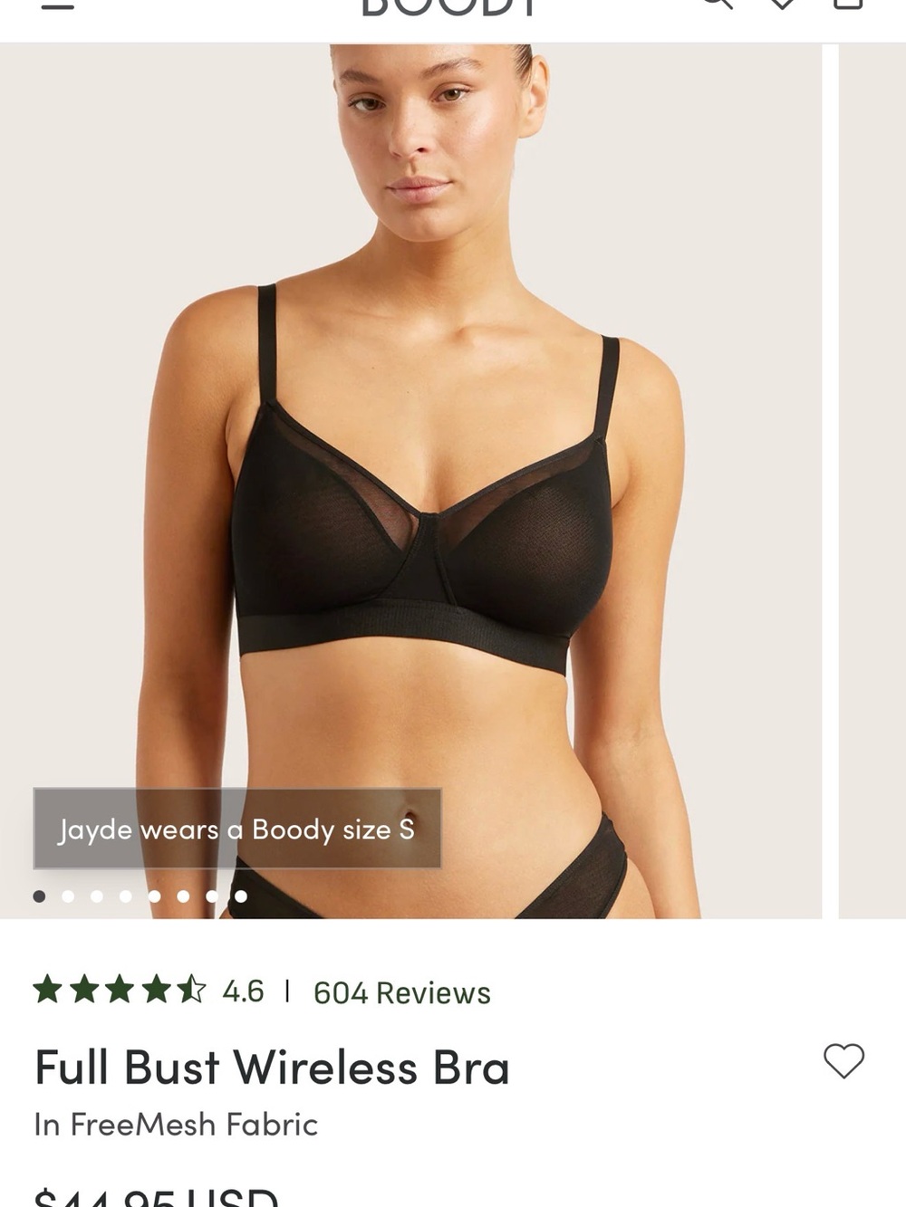 BOODY Black Sheer Mesh Bralette with Wide Underband